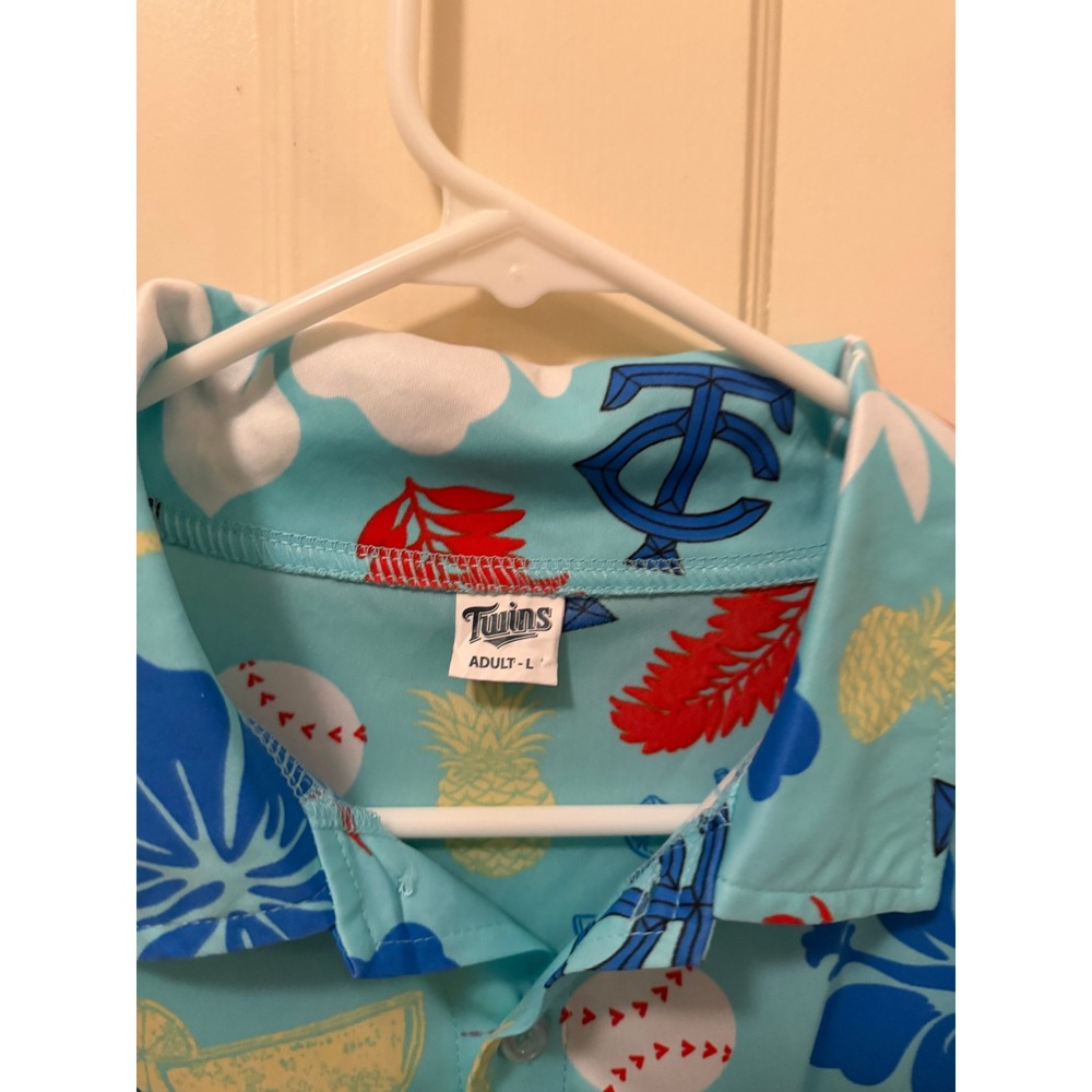 Minnesota Twins Margaritaville Hawaiian Shirt Blue Tropical Baseball Mens Large - Picture 3 of 4